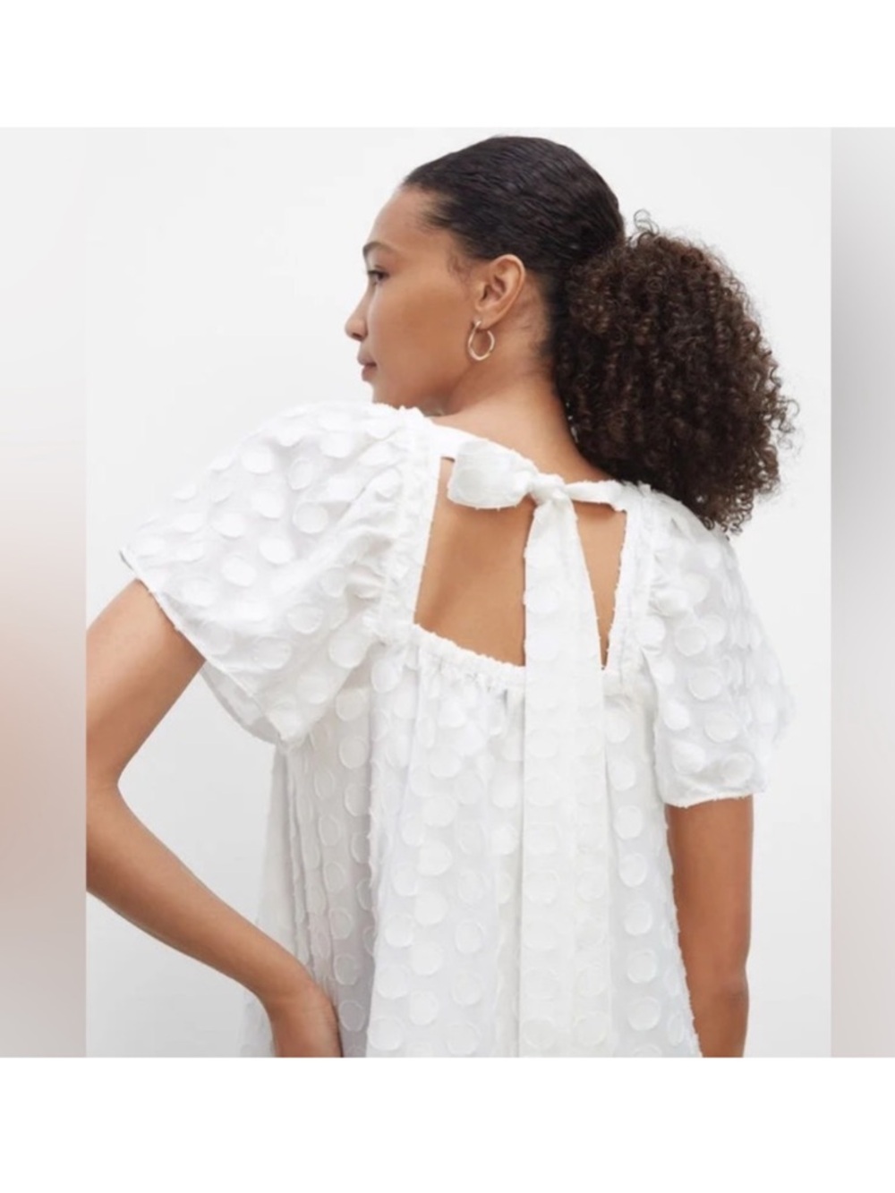 Club Monaco Flutter Sleeve Beach Robe Midi Dress White XS Women’s - Picture 10 of 14